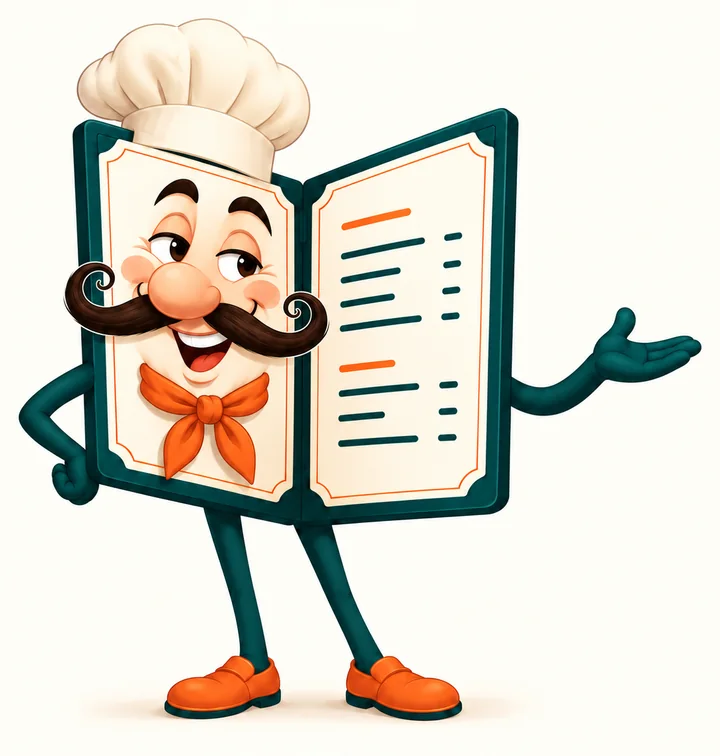 Bito presenting the menu styles with one hand